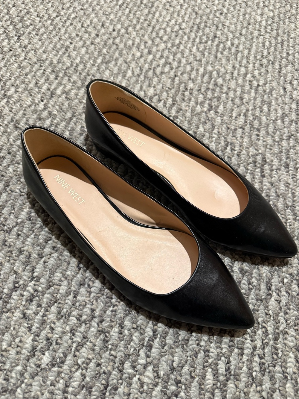Nine West leather pointed Speakup Ballet Flats black
